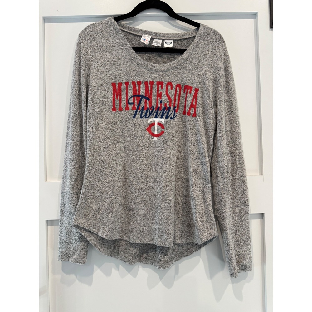 Concepts Sport Minnesota Twins MLB Gray Long Sleeve Knit Top Medium